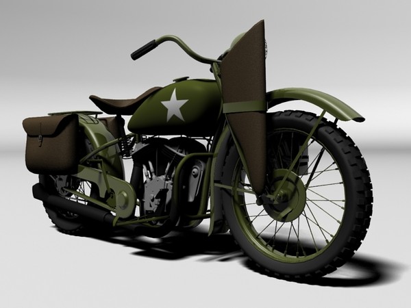 harley-davidson wla 3d obj - Harley-Davidson WLA 1942 WWII by Gonzo_3d