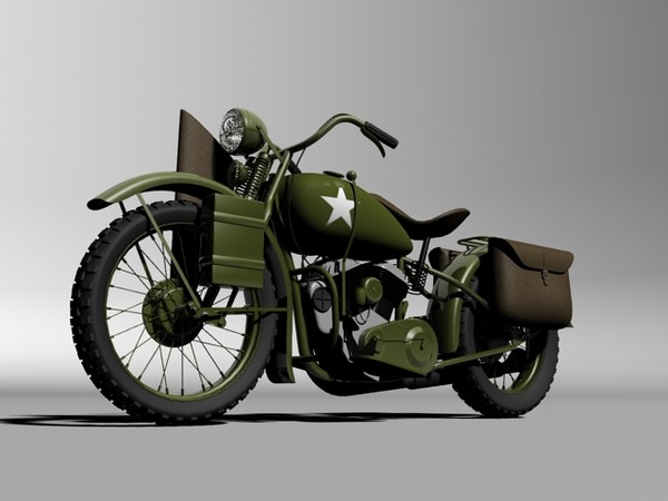 harley-davidson wla 3d obj - Harley-Davidson WLA 1942 WWII by Gonzo_3d