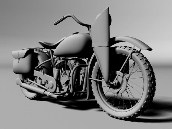 harley-davidson wla 3d obj - Harley-Davidson WLA 1942 WWII by Gonzo_3d