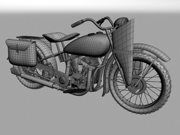 harley-davidson wla 3d obj - Harley-Davidson WLA 1942 WWII by Gonzo_3d