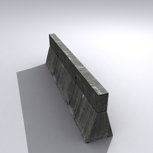 3d model concrete barrier polys - Low Poly Cement Barrier by Game Model Creations