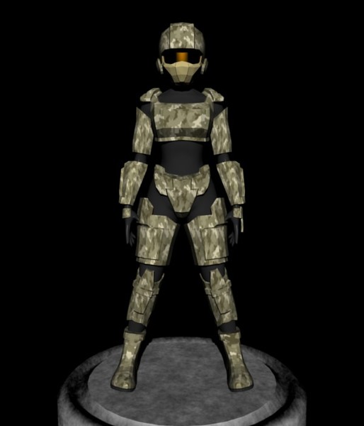 combat armour female body 3ds - Female Combat Armour by ChrisStolze