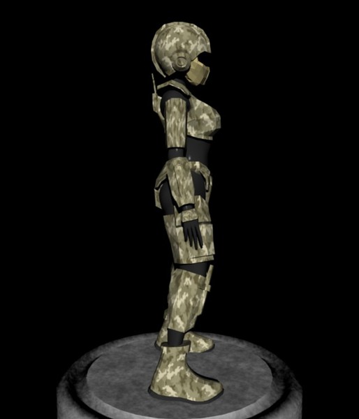 combat armour female body 3ds - Female Combat Armour by ChrisStolze