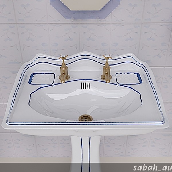 3d stylish wash basin - Stylish Pedestal Wash Basin by sabah_au