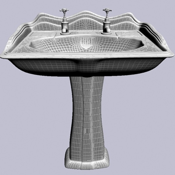 3d stylish wash basin - Stylish Pedestal Wash Basin by sabah_au
