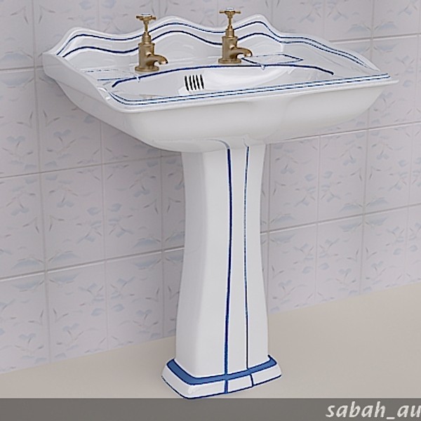 3d stylish wash basin - Stylish Pedestal Wash Basin by sabah_au