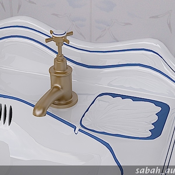 3d stylish wash basin - Stylish Pedestal Wash Basin by sabah_au