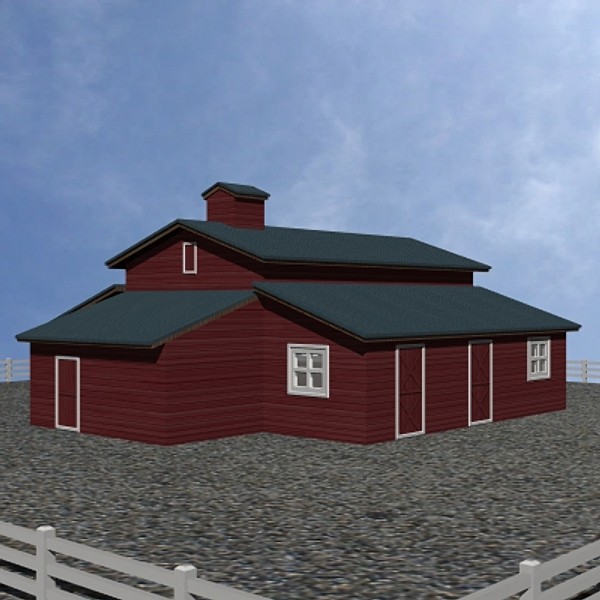 3d model horse barn - Horse Barn by mostlysquare