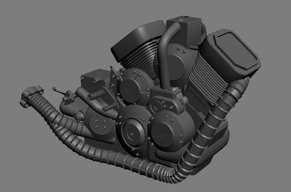 3d motorcycle engine model - Motorcycle engine v2 by dentonvanzan