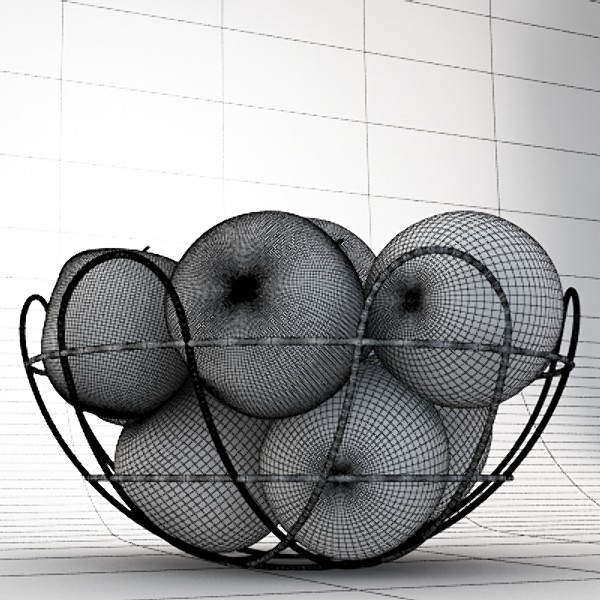 3d apples basket model - Basket apple... by MilosJakubec