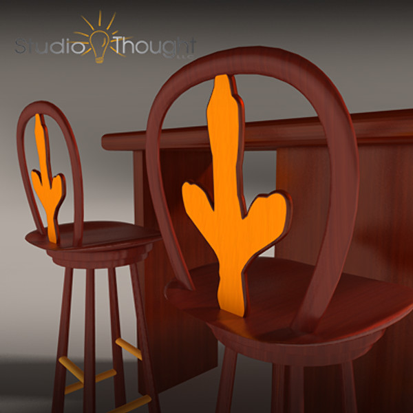 3ds max virginia hokie man cave - Architectural interior - Man Cave (Virginia Tech theme) by StudioThought