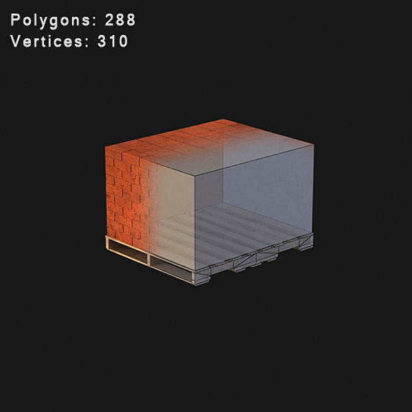 3ds wood pallet bricks loaded - Pallet of Bricks (Loaded) by Feuerlowe