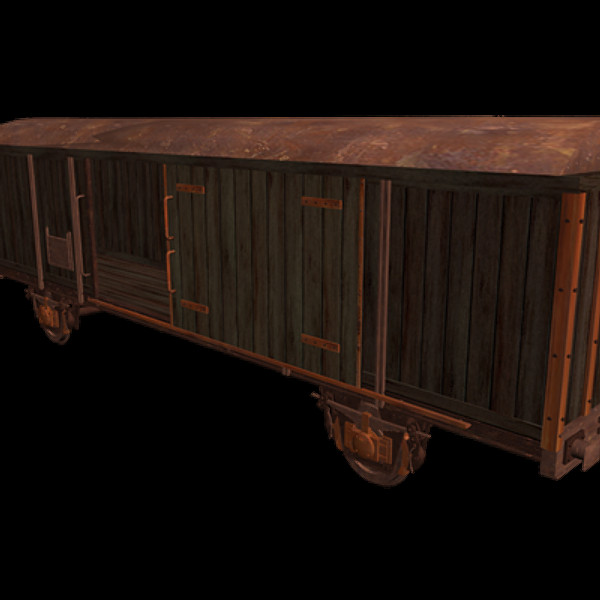 old wagons 3d model - 3 Old Railway Cars / Wagons... by utanmaz