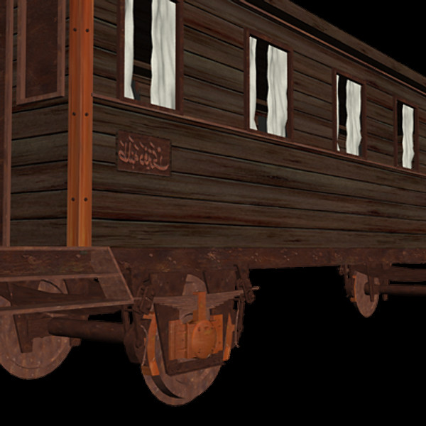 old wagons 3d model - 3 Old Railway Cars / Wagons... by utanmaz