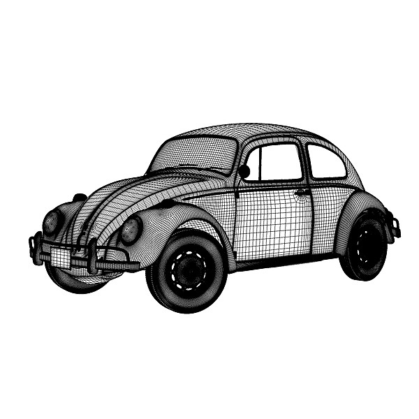 volkswage beetle herbie 3d model - Volkswagen Beetle Herbie by NesAn Studio