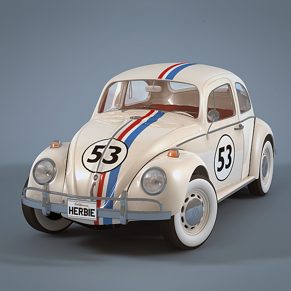 volkswage beetle herbie 3d model - Volkswagen Beetle Herbie by NesAn Studio