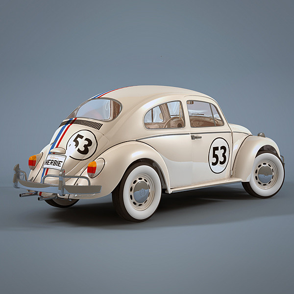 volkswage beetle herbie 3d model - Volkswagen Beetle Herbie by NesAn Studio