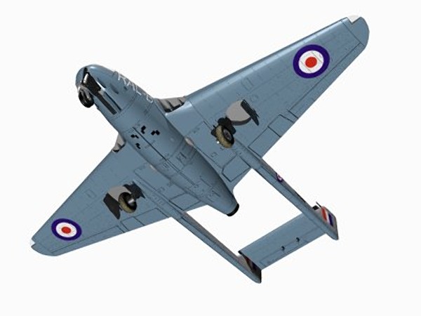 3d havilland vampire jet fighter model - De Havilland Vampire F1 by pbratt
