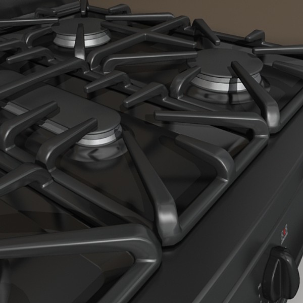 gas range 3d model - range_3 by monkeyodoom