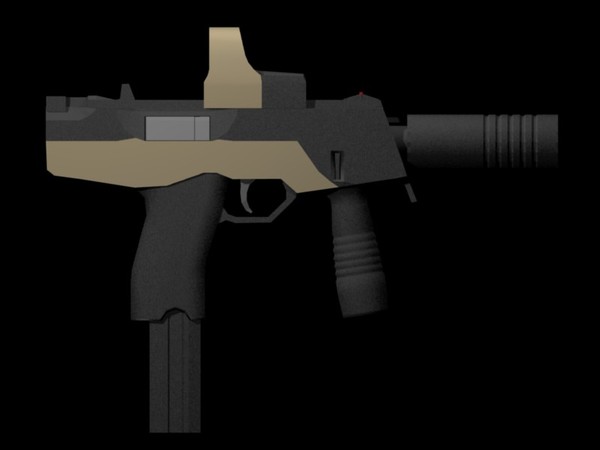steyr tmp machine pistol 3d model - TMP machine pistol + attachments by ChrisStolze