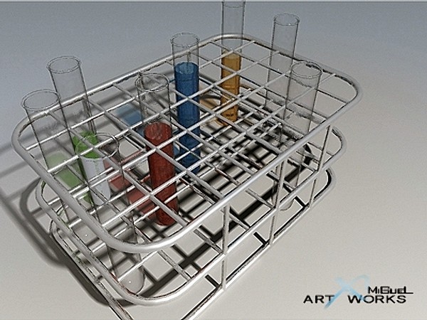 lab tubes sample 3d max - LAb_tubes&base by Miguel Q