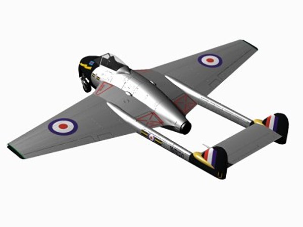 3d havilland vampire jet fighter - De Havilland Vampire FB9 by pbratt