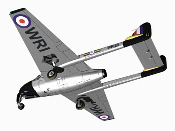 3d havilland vampire jet fighter - De Havilland Vampire FB9 by pbratt