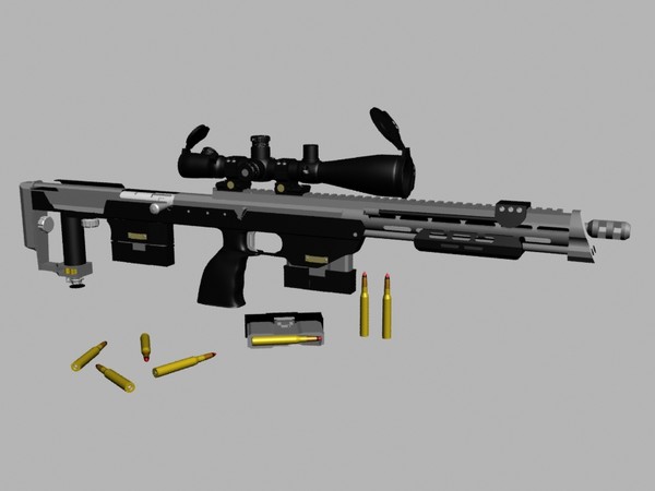 3d dsr-1 sniper rifle leupold - DSR-1 Sniper Rifle with Leupold Mark 4 & Yukon NV Scope... by Imagetek3D