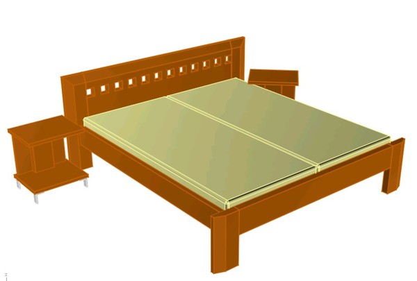 3d model double bed viva - Viva by Mar.K