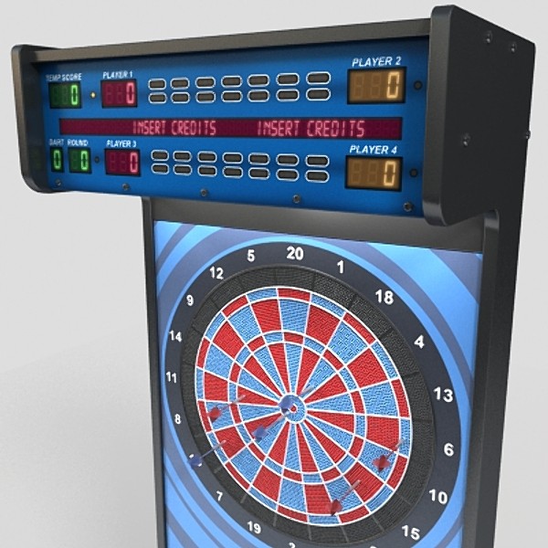 3d model arcade dart board - arcade darts by monkeyodoom