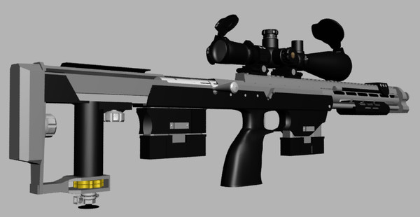 3d dsr-1 sniper rifle leupold - DSR-1 Sniper Rifle with Leupold Mark 4 & Yukon NV Scope... by Imagetek3D