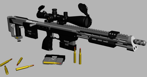 3d dsr-1 sniper rifle leupold - DSR-1 Sniper Rifle with Leupold Mark 4 & Yukon NV Scope... by Imagetek3D