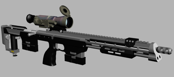 3d dsr-1 sniper rifle leupold - DSR-1 Sniper Rifle with Leupold Mark 4 & Yukon NV Scope... by Imagetek3D