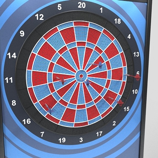 3d model arcade dart board - arcade darts by monkeyodoom