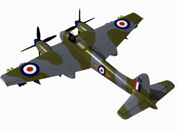 hornet haviland fighters 3d model - De Haviland Hornet F3 by pbratt