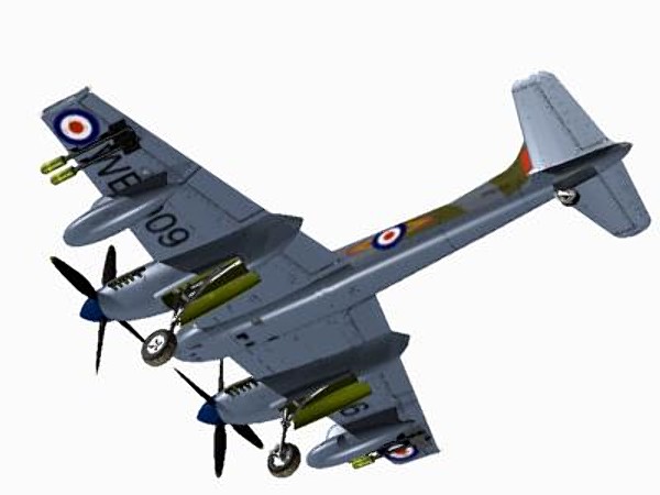 hornet haviland fighters 3d model - De Haviland Hornet F3 by pbratt