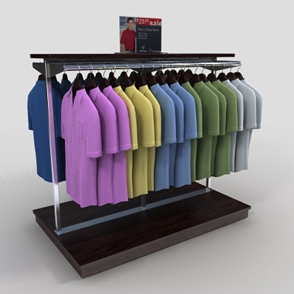 short sleeved shirt rack 3ds - short sleeved shirt rack by monkeyodoom
