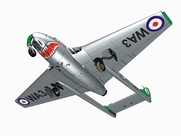 vampire haviland jet fighter 3d model - De Haviland Vampire FB5 by pbratt