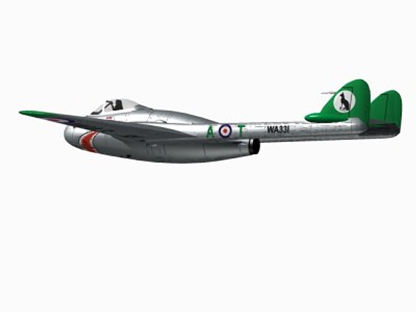 vampire haviland jet fighter 3d model - De Haviland Vampire FB5 by pbratt