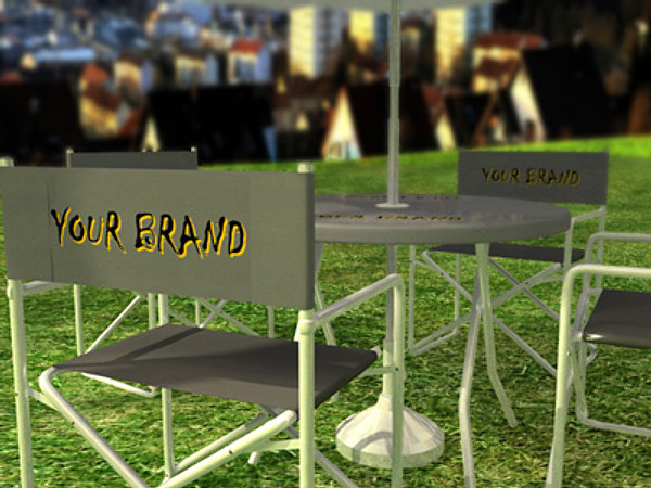 set chairs table 3d model - garden set... by hcaprara