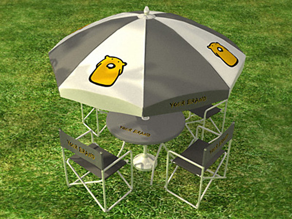 set chairs table 3d model - garden set... by hcaprara