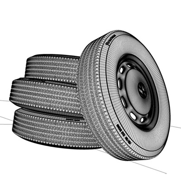 wheel tire beetle 3d model - Volkswagen Beetle Wheel by NesAn Studio