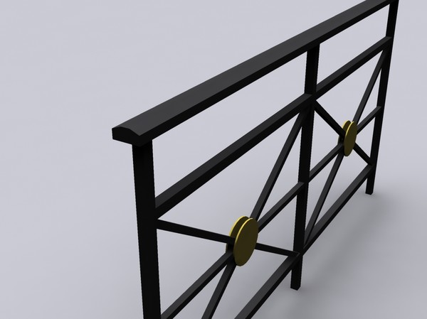 3ds max modular pedestrian barrier - Pedestrian barrier by file404