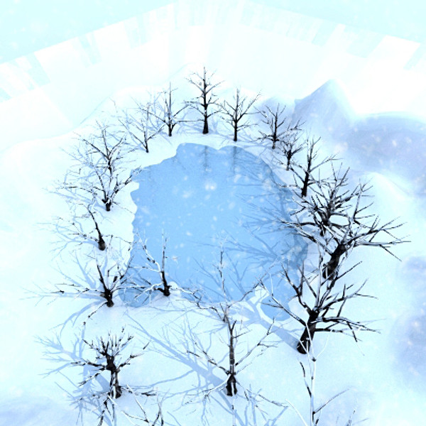 3d winter scene lake broadleaf model - Winter Lake Broadleaf by scripter
