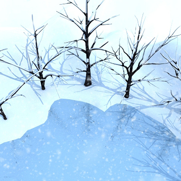 3d winter scene lake broadleaf model - Winter Lake Broadleaf by scripter