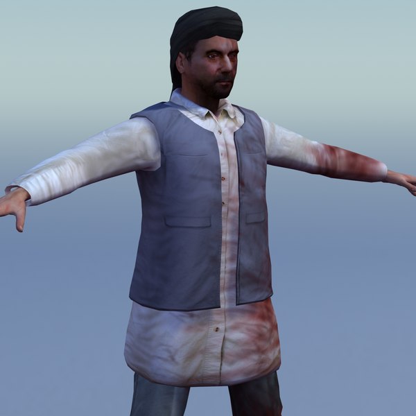 afghan civilian casualty 3d model - Afghan Male M Injured by ES3DStudios