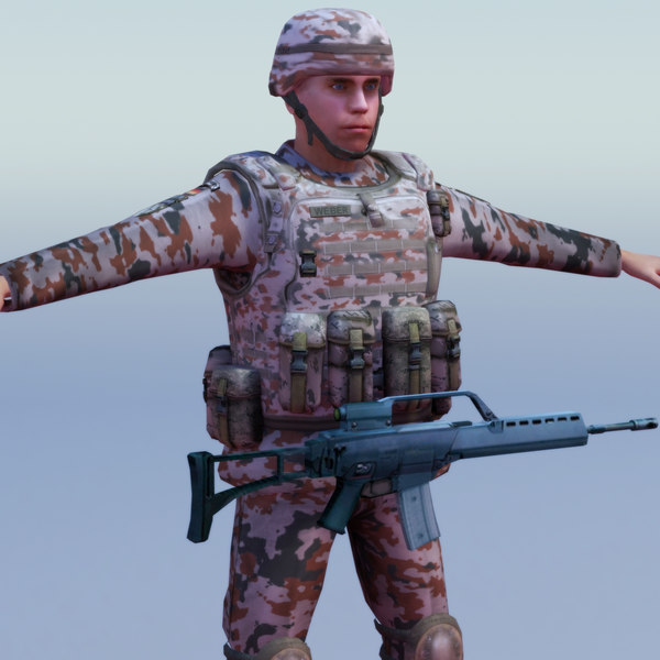 german desert infantry bundeswehr 3ds - Bundeswehr Infantry (Desert)... by ES3DStudios