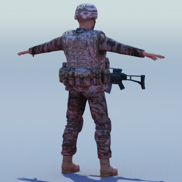 german desert infantry bundeswehr 3ds - Bundeswehr Infantry (Desert)... by ES3DStudios