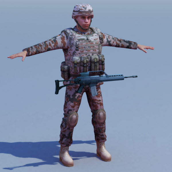 german desert infantry bundeswehr 3ds - Bundeswehr Infantry (Desert)... by ES3DStudios