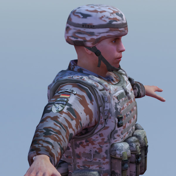 german desert infantry bundeswehr 3ds - Bundeswehr Infantry (Desert)... by ES3DStudios